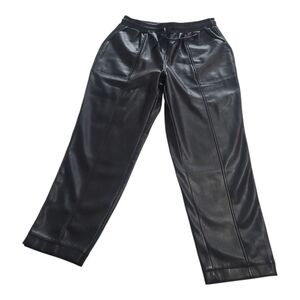 CALVIN KLEIN Jeans Black Faux Leather Pants